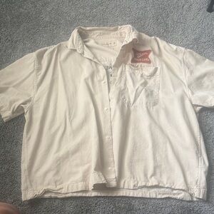 Abercrombie & Fitch Cream Casual Button Down Shirt